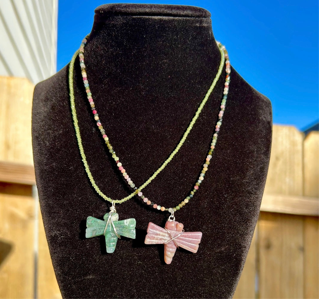 Faceted Dragonfly Necklaces