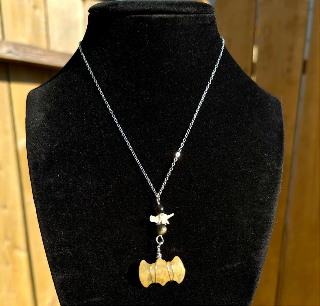 Calcite Vertebrate Bat Necklace