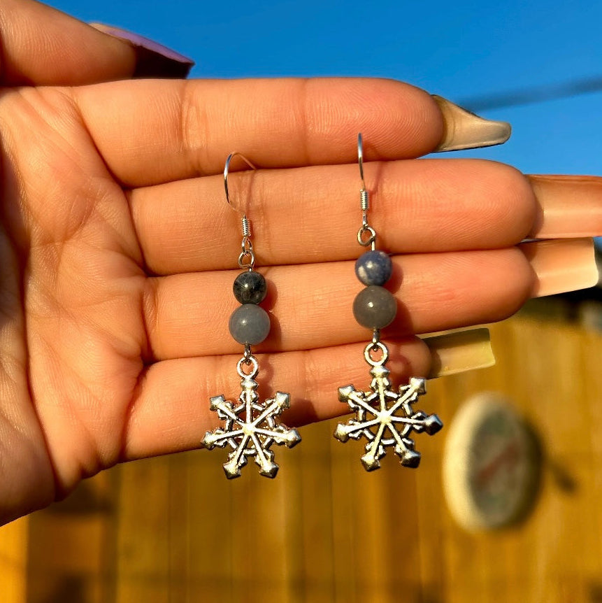 Sodalite Snowflake Earrings