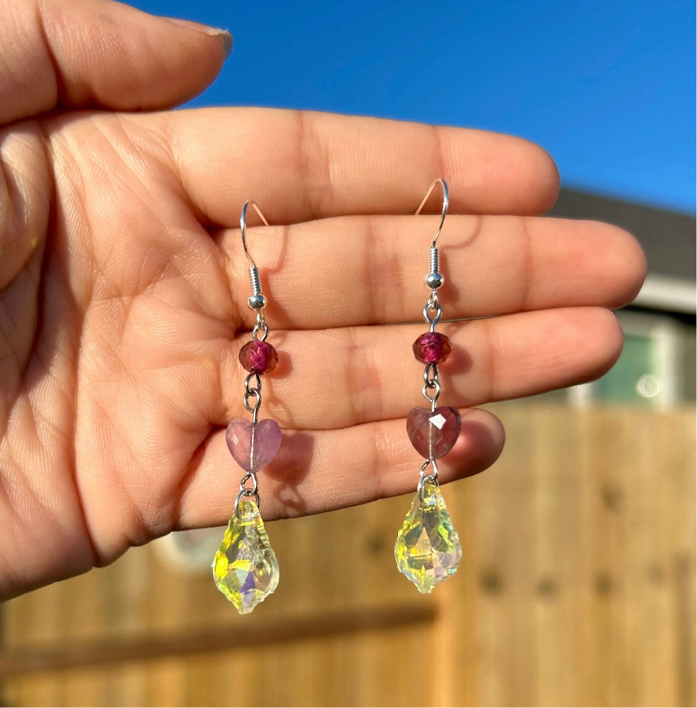 Crystal Heart Earrings