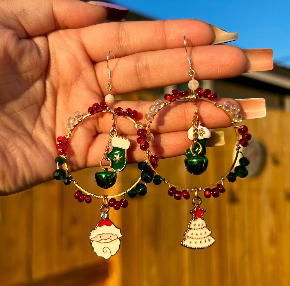 Santa Hoop Earrings