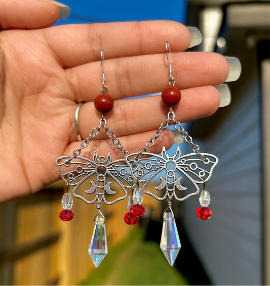 Crystal Moth Earrings