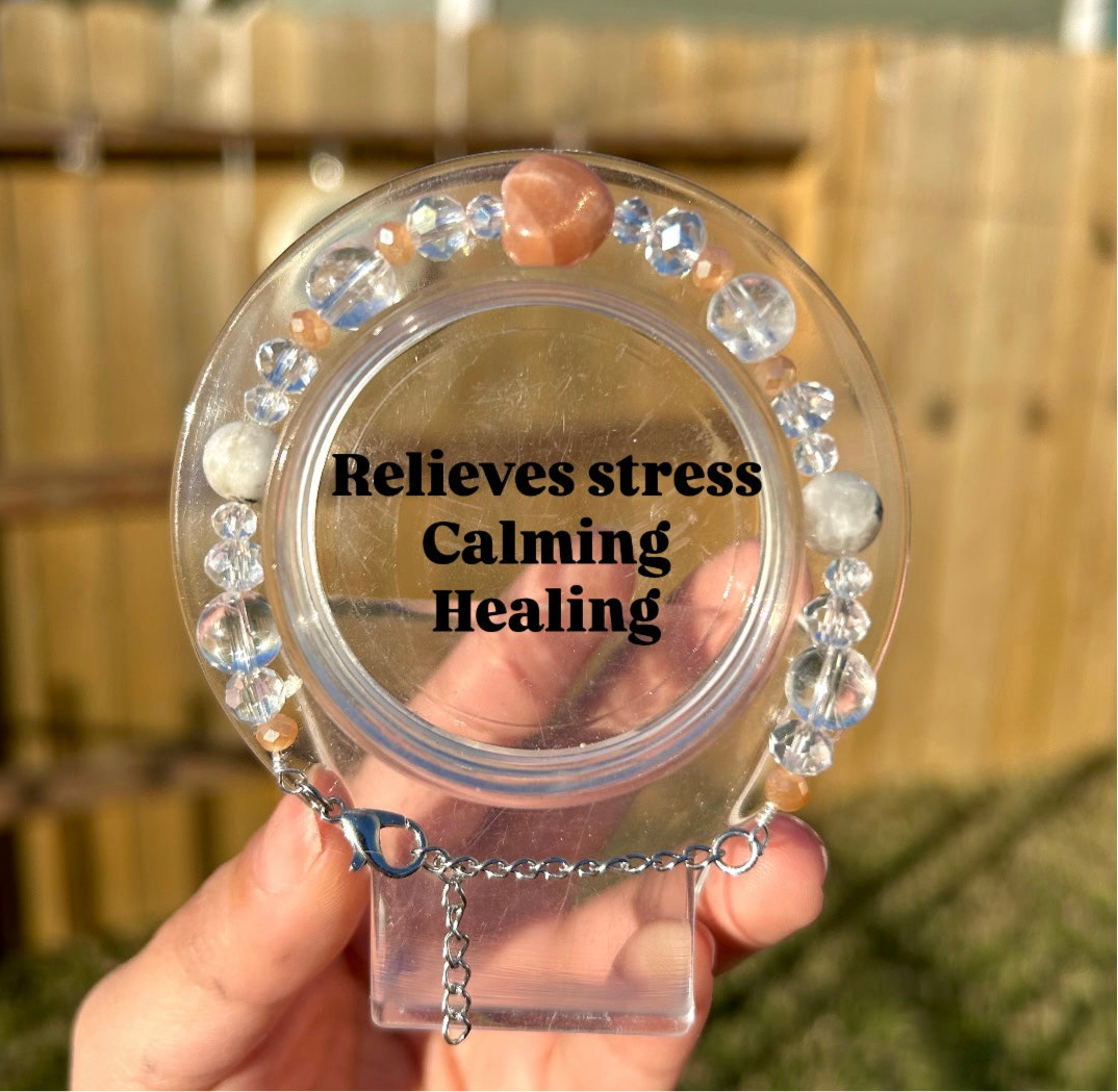 Moonstone/Quartz Bracelet