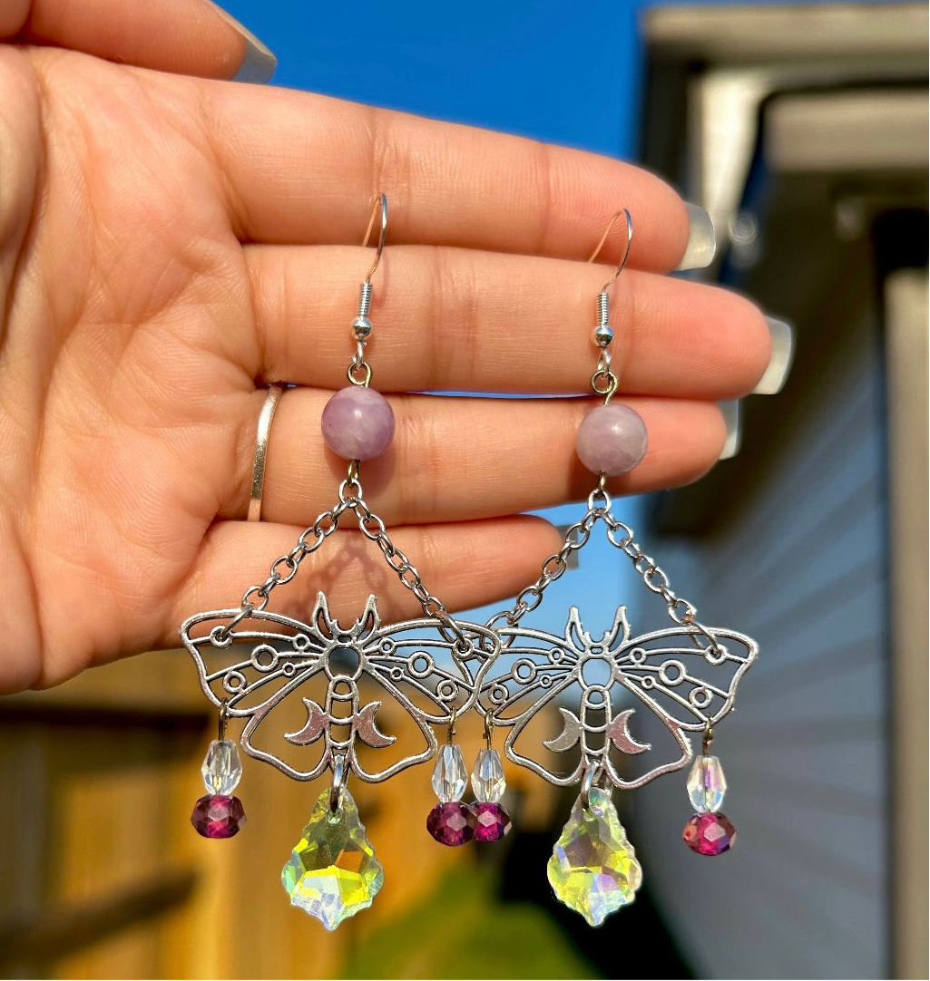 Crystal Moth Earrings