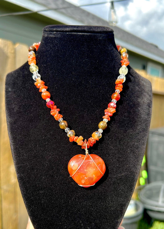 Heart On Fire Crystal Necklace