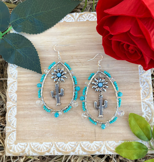 Turquoise Cactus Earrings