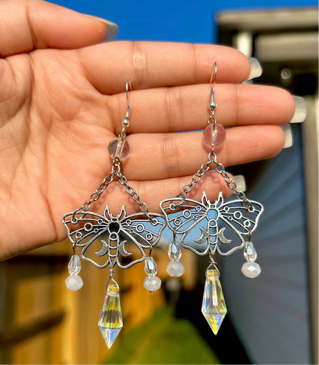 Crystal Moth Earrings