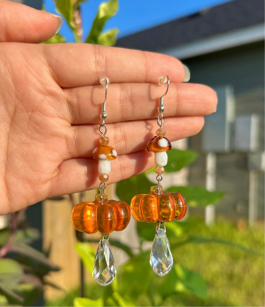 Mushroom Pumpkin Earrings