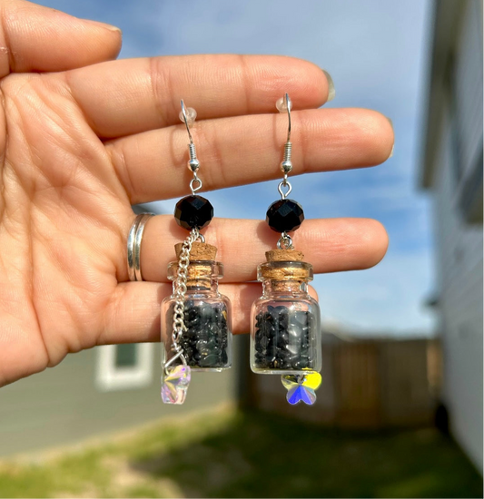 Obsidian Chip Earrings