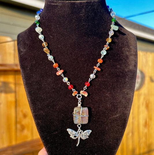 Dragonfly Labradorite Necklace