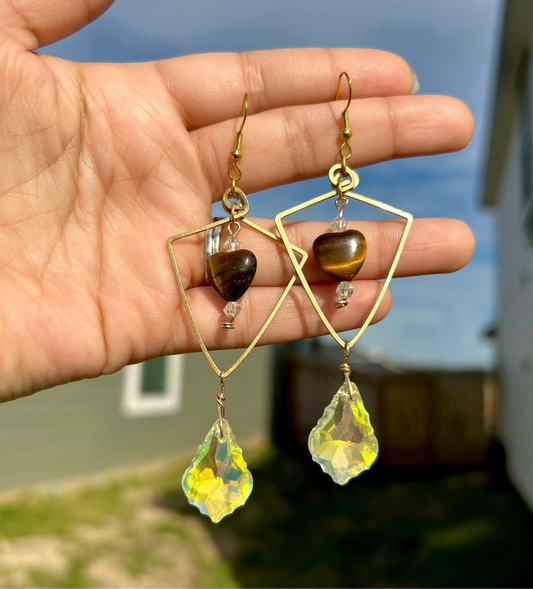 Tigers Eye Vintage Earrings