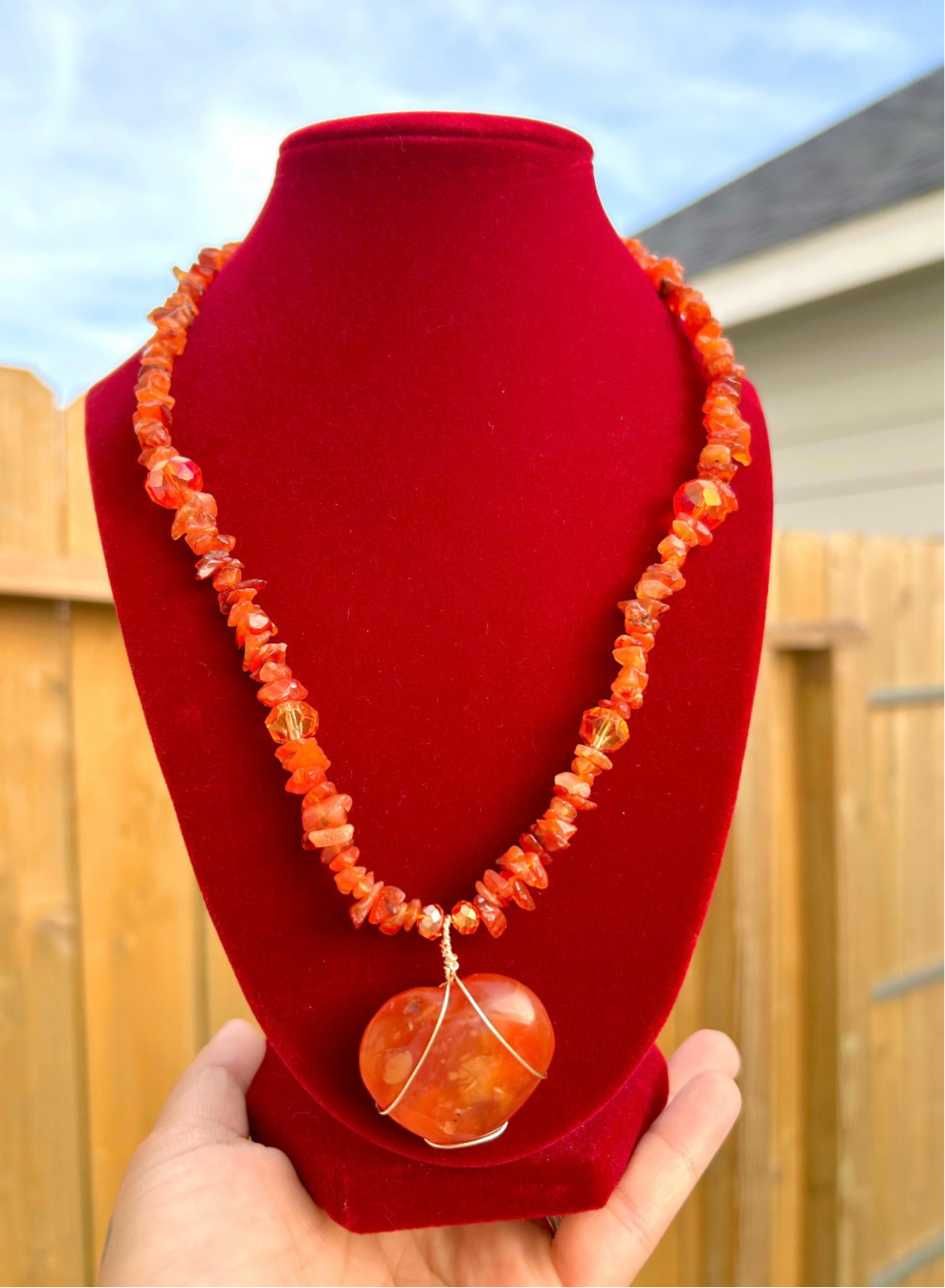 Carnelian Heart Necklace