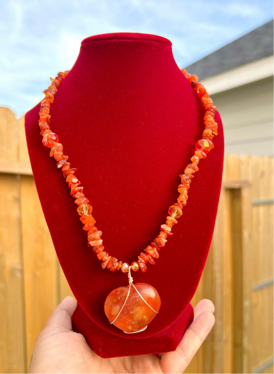 Carnelian Heart Necklace