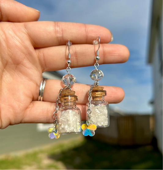 Clear Quartz Chip Earrings