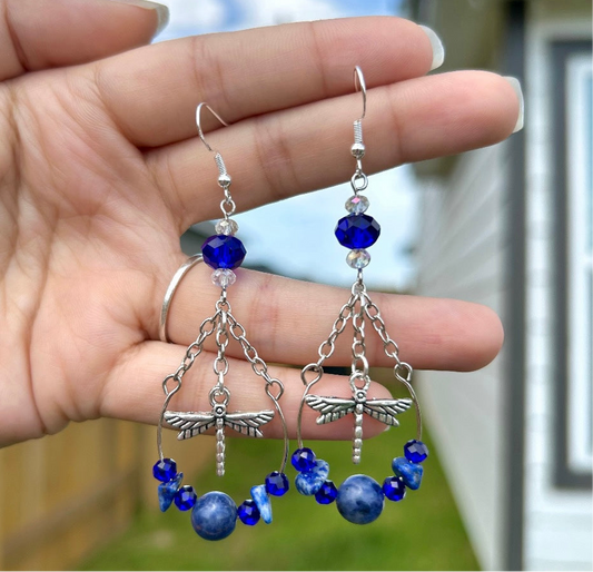 Sodalite Dragonfly Earrings