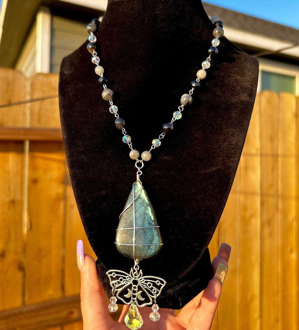 Moth Labradorite Necklace