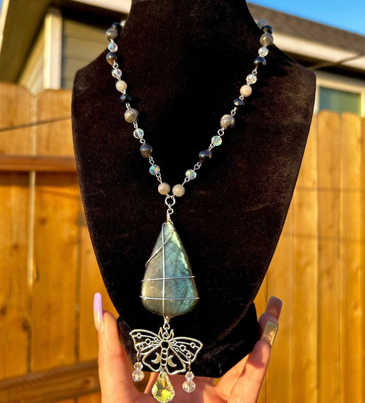 Moth Labradorite Necklace