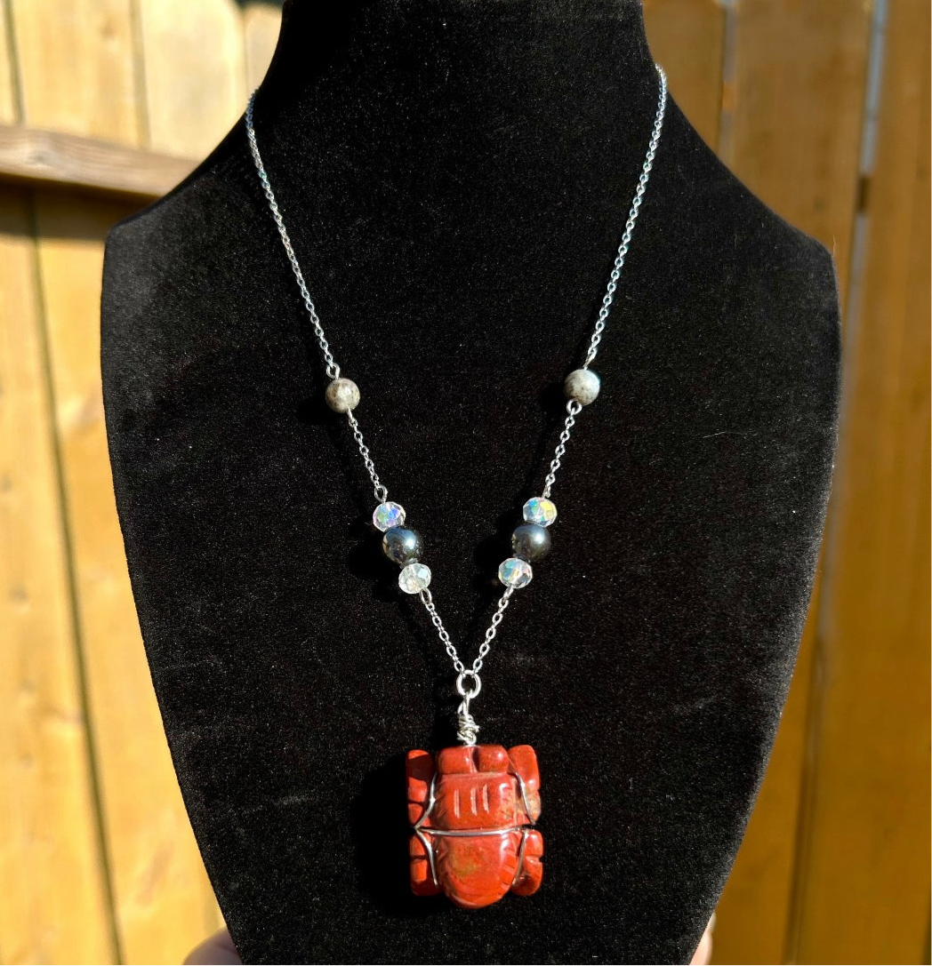 Red Jasper Spider Necklace