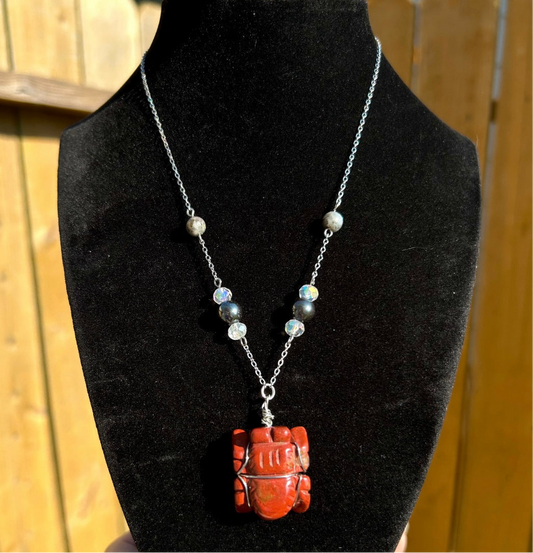 Red Jasper Spider Necklace