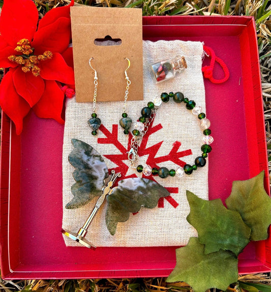 Moss Agate Stocking Stuffer Set