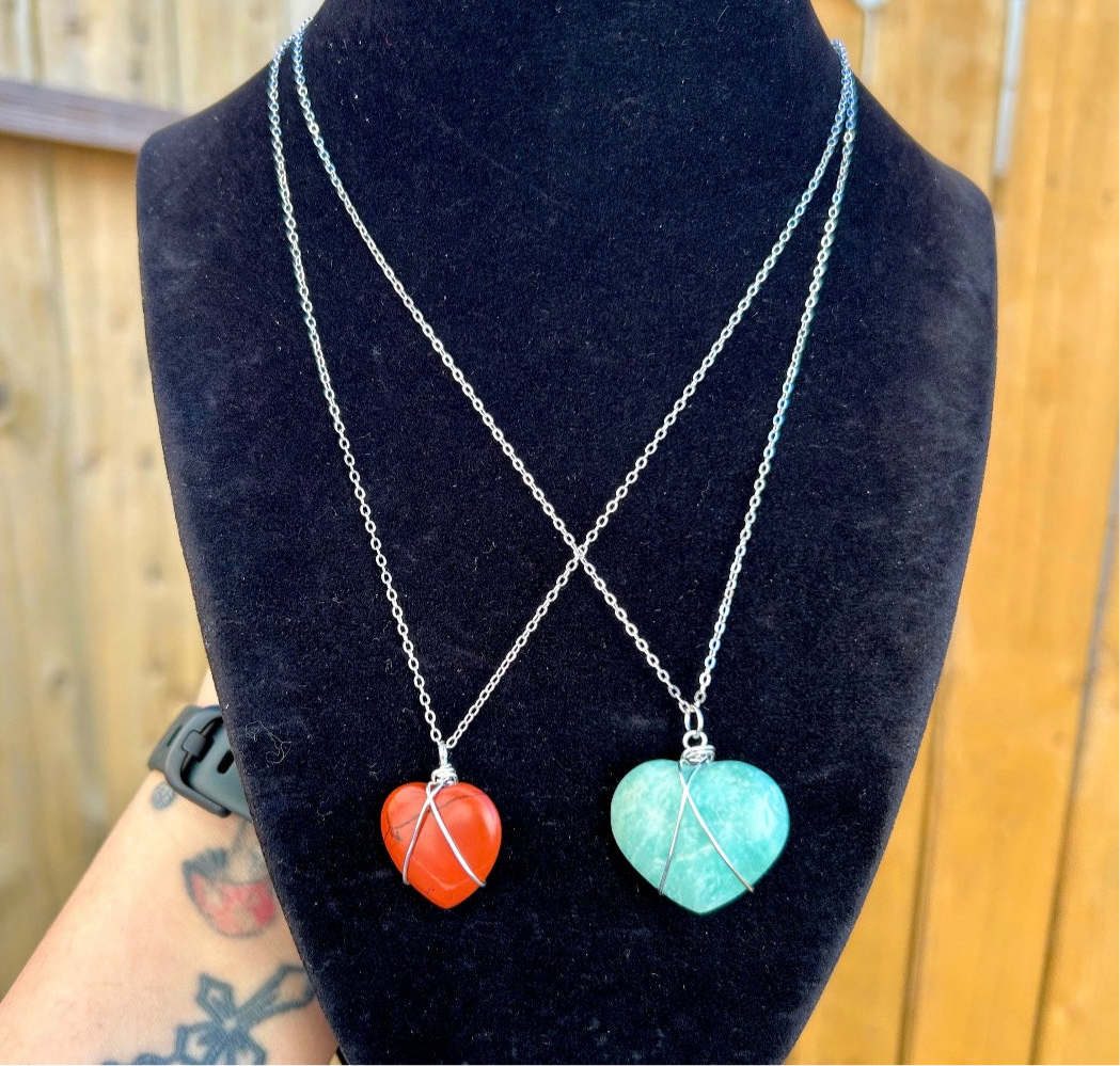 .925 Crystal Heart Necklaces