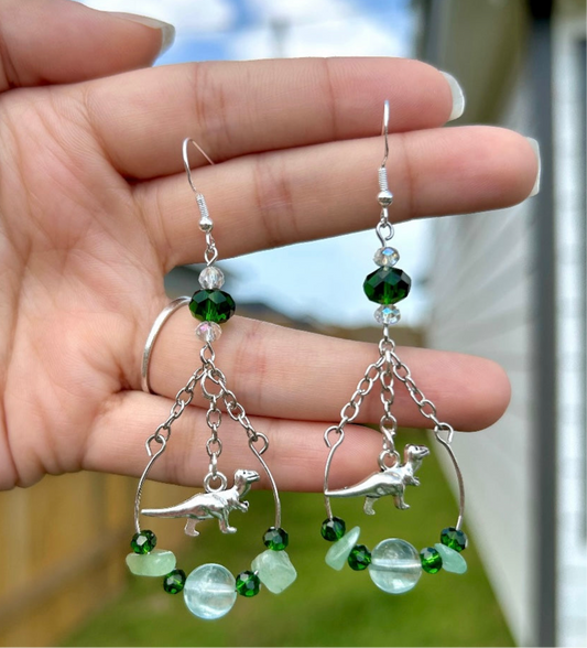 Fluorite Dino Earrings