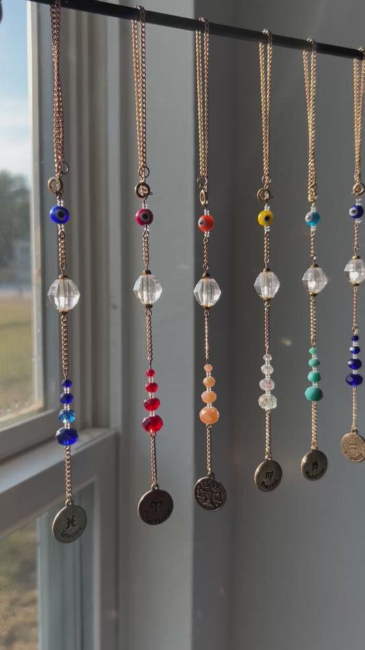 Gold Zodiac Pendant Suncatcher