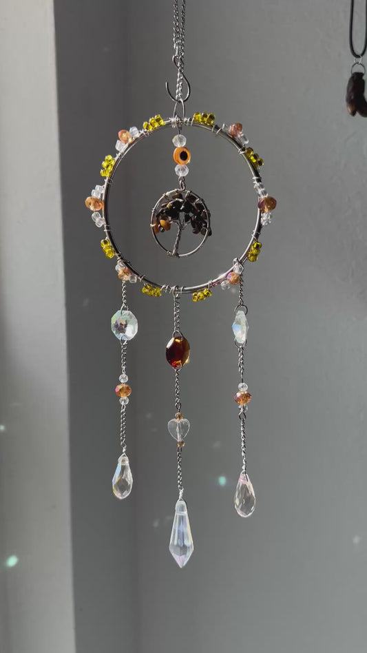 Tigers Eye Tree Of Life Suncatcher